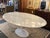 Stone Gray Nj Modern Furniture Saarinen-Style Oval Carrara Marble Tulip Dining Table For Sale - Image 8 of 14