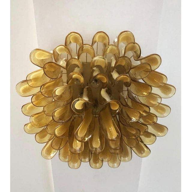 Italian Murano Glass Petal Ceiling Lamps, 1990s, Set of 2 For Sale - Image 11 of 18