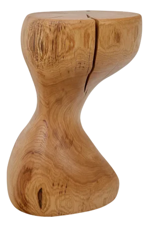 Oak Wood Sculptural Side Table by Logniture