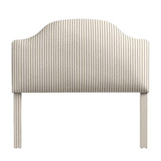Black Ticking Stripe Queen Size Headboard For Sale