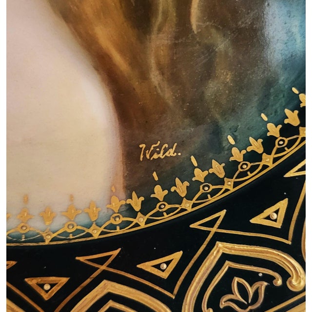 Ceramic 19th C Austrian Royal Vienna Hand Painted Porcelain Portrait Plate For Sale - Image 7 of 11