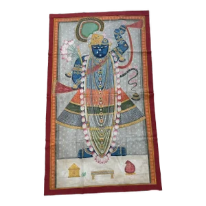 Late 19th Century Picchvai Picchwai Shri Nathji India Nathdwara Rajasthan Painting Natural Antique Vintage