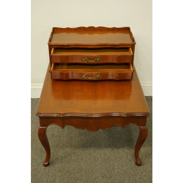 Late 20th Century Colonial Manufacturing Colonial Style Solid Cherry 24x30" Accent Step End Table 331-31 For Sale - Image 5 of 13