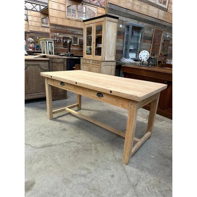 1950s Butcher's Table in Solid Beech For Sale - Image 5 of 12