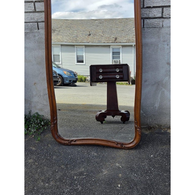 Wood 19th Century French Walnut Hallway Mirror. For Sale - Image 7 of 16
