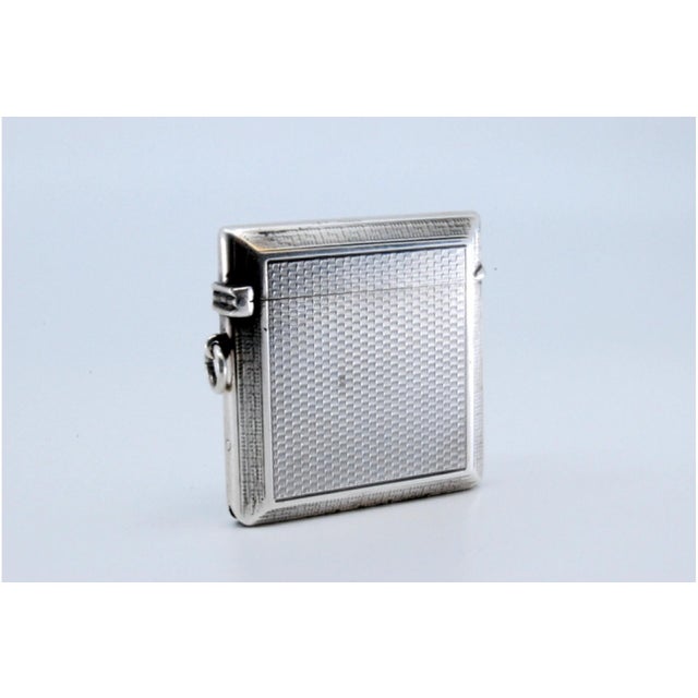 Guilloche Silver Matchbox with Edge Friezes and Hanging Ring For Sale - Image 9 of 10