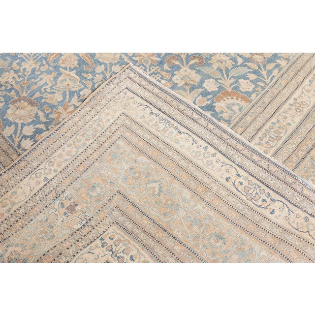 High-quality Vintage Persian Khorassan Green Handmade Wool Rug For Sale - Image 9 of 10