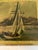 Interesting 1950s Nantucket style hinged wood box in an all-over decoupage nautical design with Greek key design gold trim...
