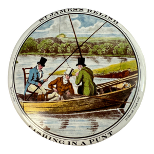 Antique, English, St. James' Relish Ironstone - "Fishing in a Punt"