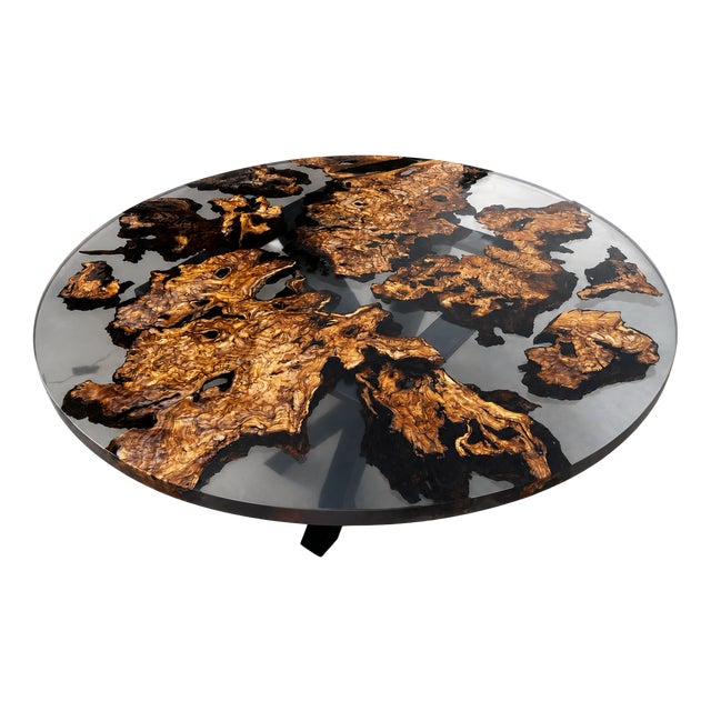 Rondò Resin and Olive Root Table by Andrea Toffanin for Hood For Sale