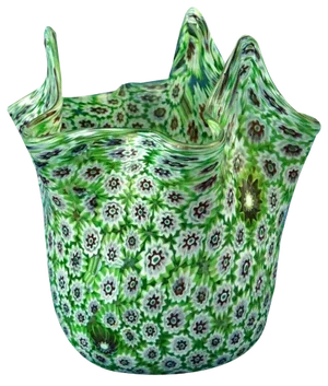 Handkerchief-Shaped Murano Murrine Vase attributed to Ercole Barovier, Italy, 1950s