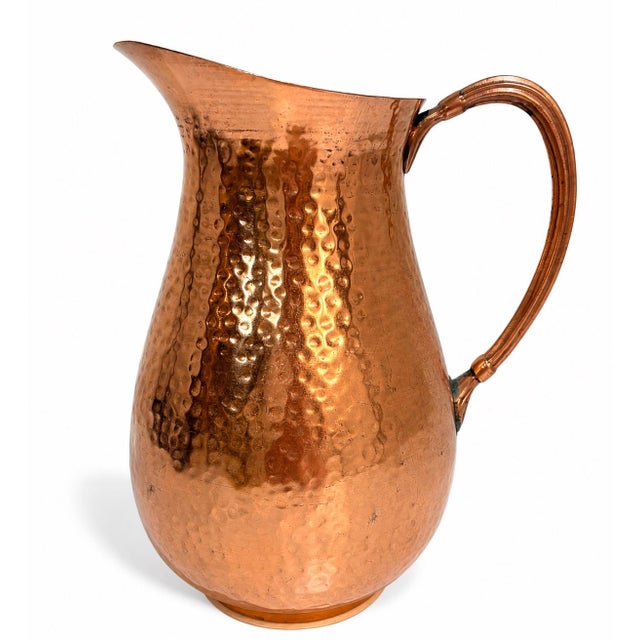 Gorham Vintage Gorham Hammered Copper Water Pitcher, Made in India For Sale - Image 4 of 7