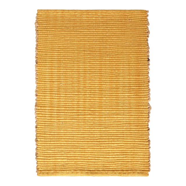 Rug & Kilim Textured Fiber Yellow Rug, 10' x 14' For Sale