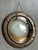Magnificent porthole-style witch's mirror in iron, convex mirror. from the 1950s. France