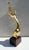 Wood Large Abstract Brass Flute Player Sculpture on Wooden Base, 1970s For Sale - Image 7 of 11