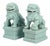 Foo-Style Dogs in Pale Blue, Mini - a Pair For Sale