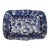 Antique Blue & White Spongeware Platter - 8 X 11.5 For Sale