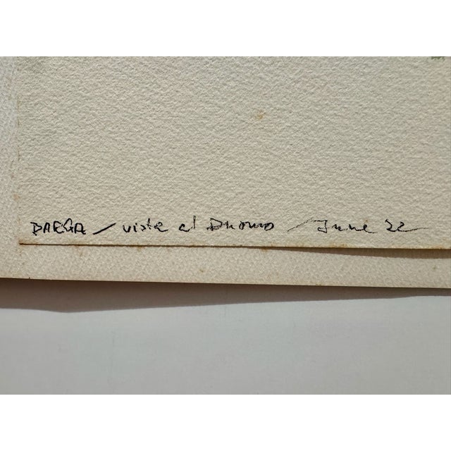 Henry Emil Salloch Original Watercolor on Paper Parga, Vista El Duomo. 1970. For Sale - Image 4 of 7