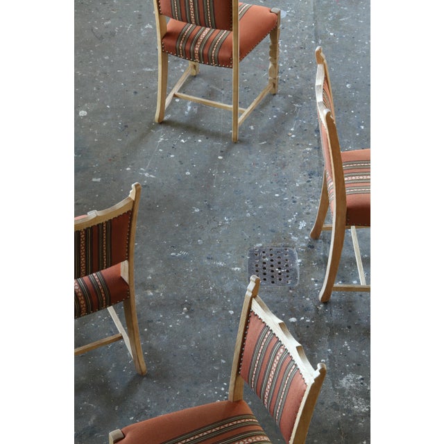 Vintage Scandinavian Oak Dining Chairs with Upholstery, 1970s, Set of 4 For Sale - Image 10 of 18