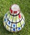 Mid-Century Modern Vintage 11” Graphic Grid Pattern Art Glass Vase For Sale - Image 3 of 11