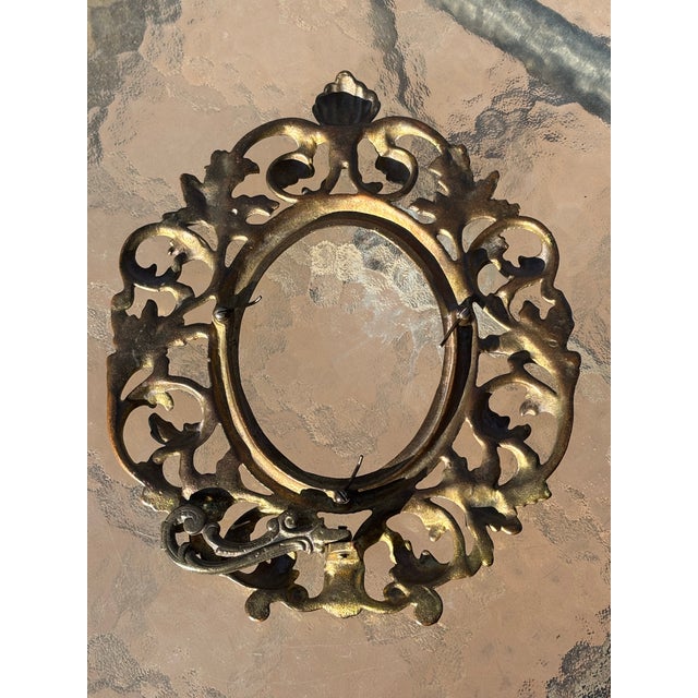 Late 19th Century Victorian Brass Picture Frame For Sale - Image 4 of 4