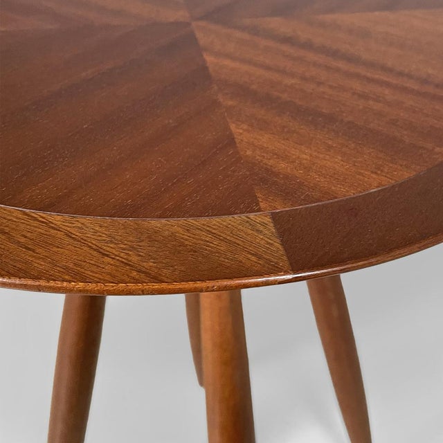 Mid-Century Modern Round Coffe Table in Wood, Italy, 1950s For Sale - Image 6 of 11