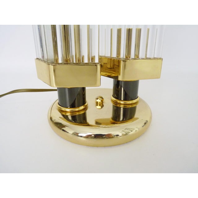 Regency Style Table Lamp in Brass and Crystal Tubes from Bakalowits & Söhne, 1980s For Sale - Image 6 of 10