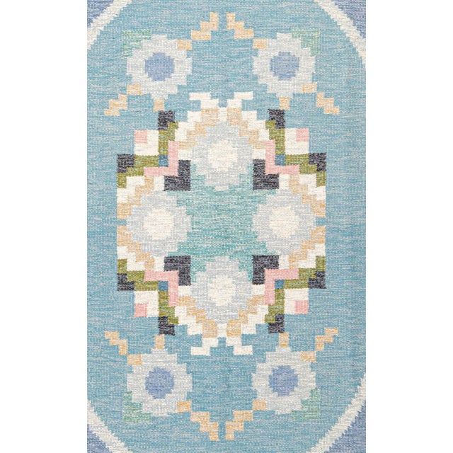 1960s Mid-Century Swedish Flatweave Rug 9.5x6.5, 1960's For Sale - Image 5 of 7