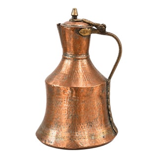 Antique Copper & Brass Lidded Water Vessel For Sale