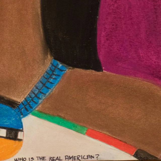 2019 “American” Contemporary Expressionist Pastel Portrait Drawing on Paper by Maria Grazia Facciolà For Sale In New York - Image 6 of 7