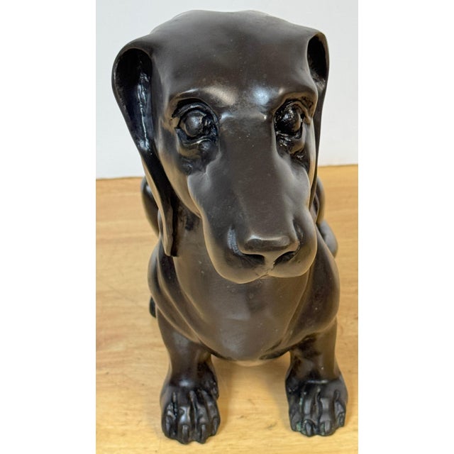 French School Patinated Bronze of a Resting Dachshund For Sale In West Palm - Image 6 of 8