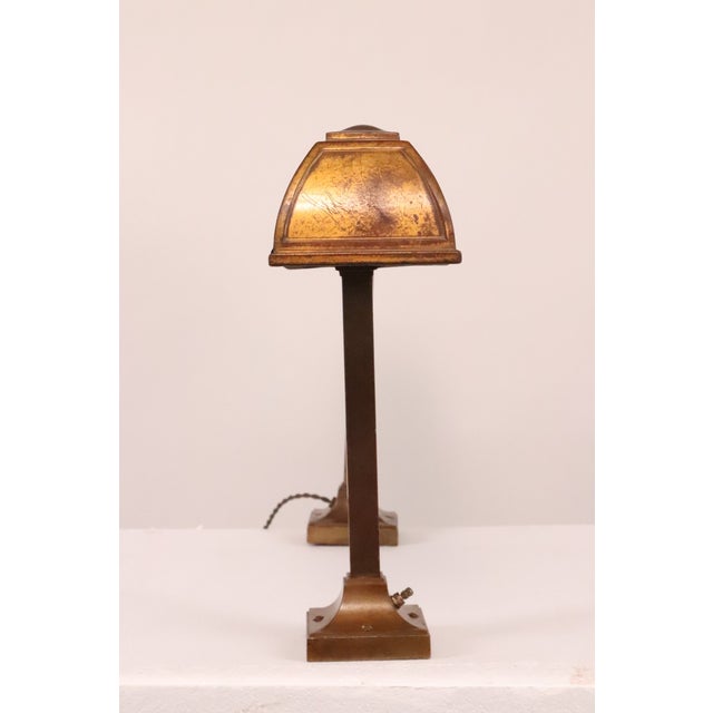 Restored 1910s i.p. Frink Industrial Copper Brass Bank Desk Lamp For Sale - Image 9 of 12