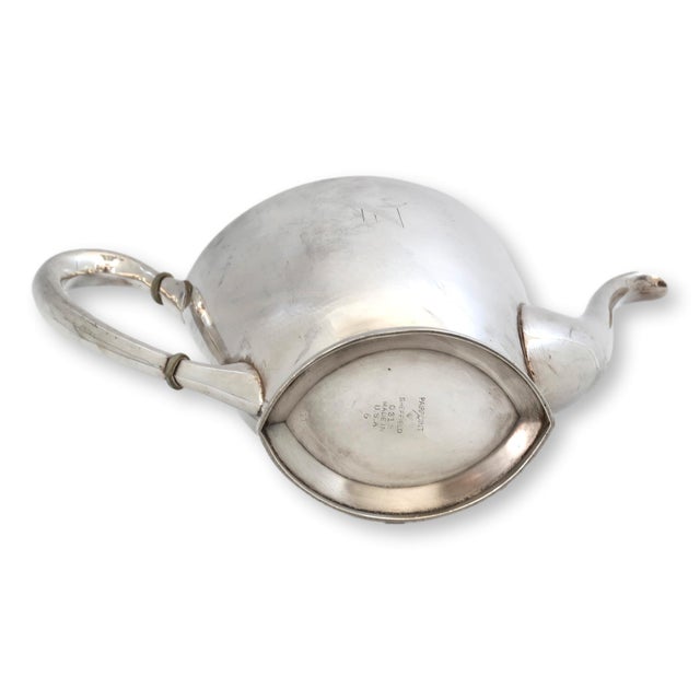 Pairpoint Silver Company Early 20th Century Art Deco Pairpoint Monogram “N” Tea Set, 3 Pieces For Sale - Image 4 of 4