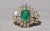 Contemporary The Giron: Ladies 14K Emerald and Diamond Cluster Ring For Sale - Image 3 of 10