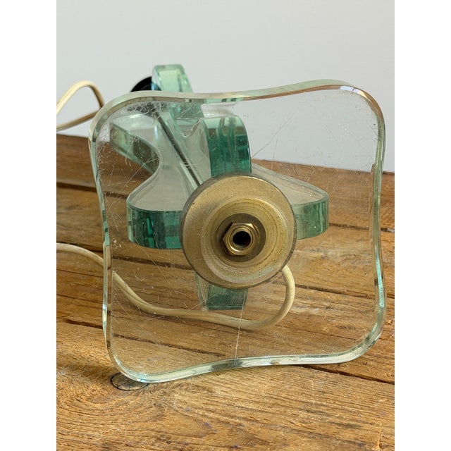 Italian Fontana Arte Attributed Glass Table Lamp For Sale - Image 10 of 12