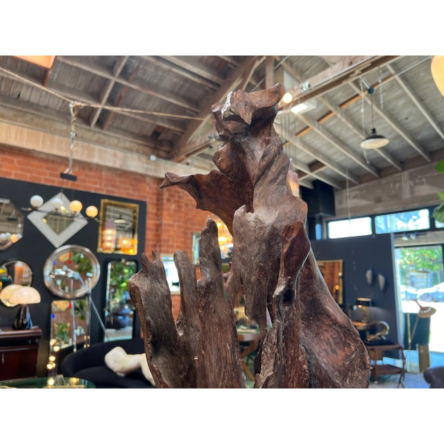 Mid-Century Modern Vintage Italian Organic Wood Sculpture 1980s For Sale - Image 3 of 6