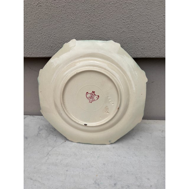 19th Century French Majolica Asparagus Plate Iris Longchamp For Sale In Austin - Image 6 of 6