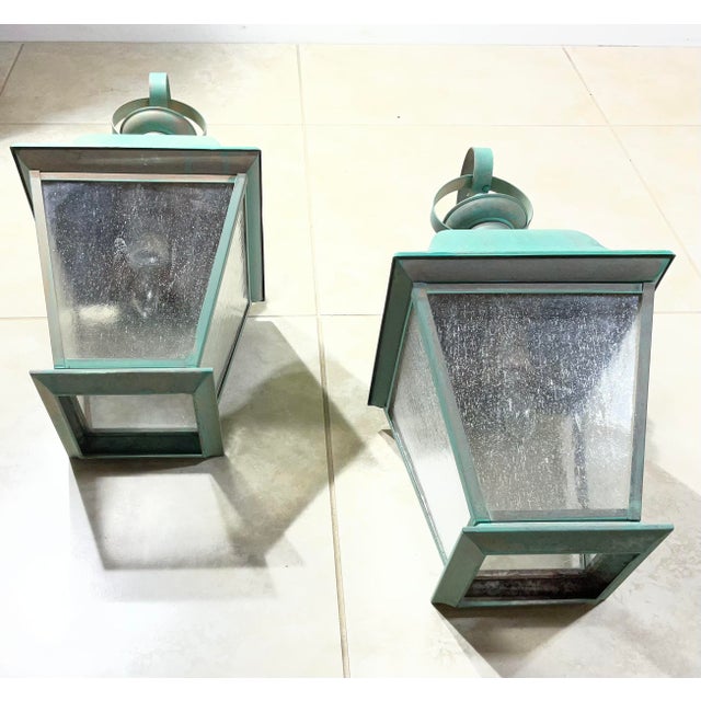Pair of Vintage Solid Brass Wall Lanterns - Timeless Elegance for Your Home For Sale - Image 18 of 18