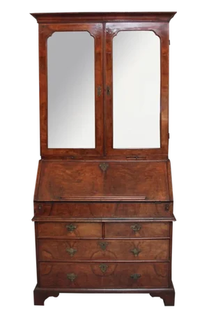Early 18th Century Walnut Bureau & Bookcase, Set of 2