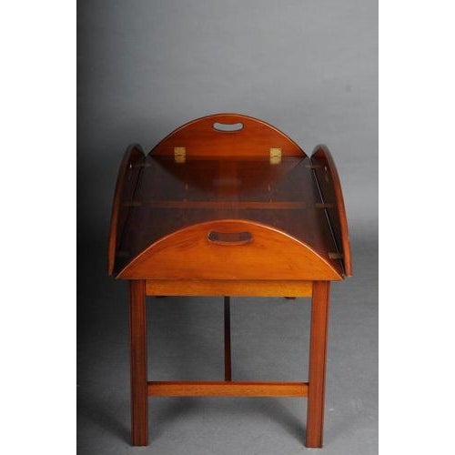 Antique English Captains Coffee Table in Yew Tree For Sale - Image 3 of 9