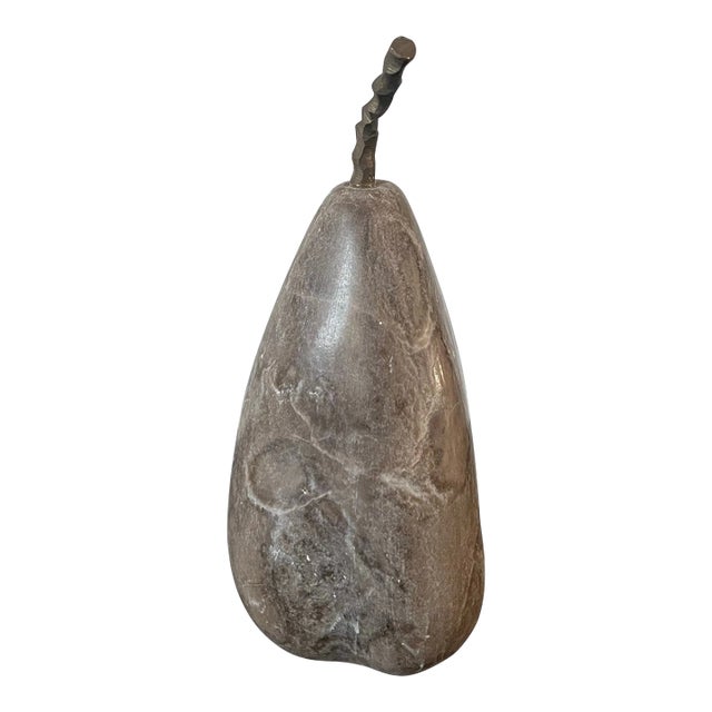 Late 20th Century Stone and Metal Pear Sculpture For Sale