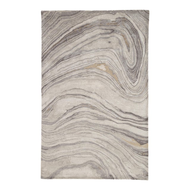 Jaipur Living Atha Handmade Abstract Gray/ Gold Area Rug 5' X 8
