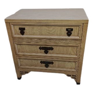1970s Bachelor Chest/Nightstand Shangri La by Dixie 3 Drawers Beige For Sale