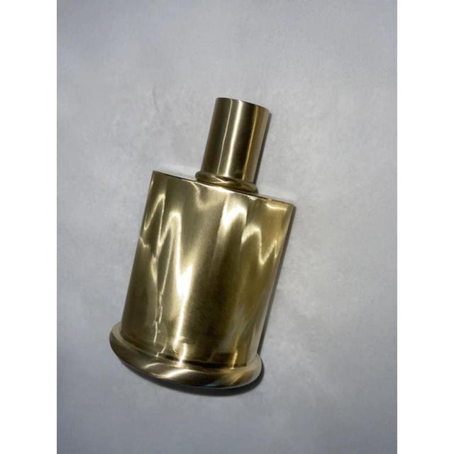 Rl 02 mini candleholder in caspal brushed brass by caspal dimensions: ø 8 x h 14,5 cm. Materials: brushed brass. Brushed...