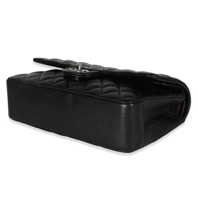 Black Quilted Lambskin Medium Classic Double Flap Bag For Sale In New York - Image 6 of 8