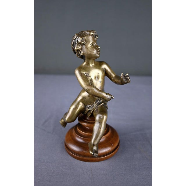 19th Century After Bouchardon, The Little Seated Cupid, 1890s, Bronze For Sale - Image 5 of 12