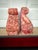 A beautiful pair of pink alabaster scroll bookends. A traditional shape with a pop of color. Each one measures 3.5” x 3.5”...