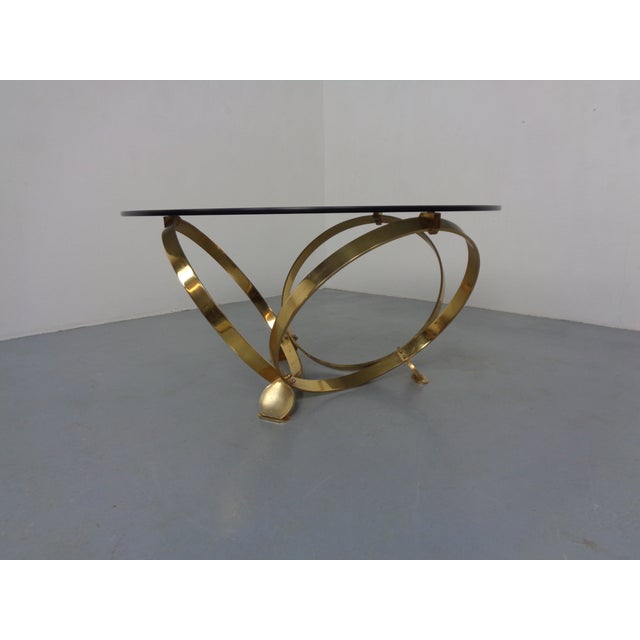 Metal Space Age Gold-Plated Glass Coffee Table by Knut Hesterberg for Ronald Schmitt, Germany, 1960s For Sale - Image 7 of 18