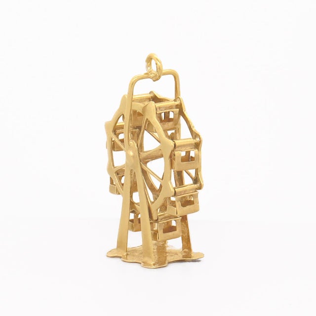 Gold Antique Austrian 14k Gold Figural Ferris Wheel Charm for a Bracelet For Sale - Image 8 of 10