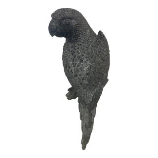 Vintage Cast Iron Parrot Wall Hanging Sculpture For Sale